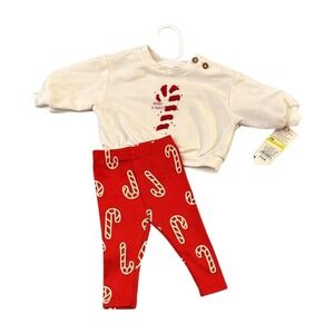 Cat & Jack Red & White‎ Christmas Baby Garment